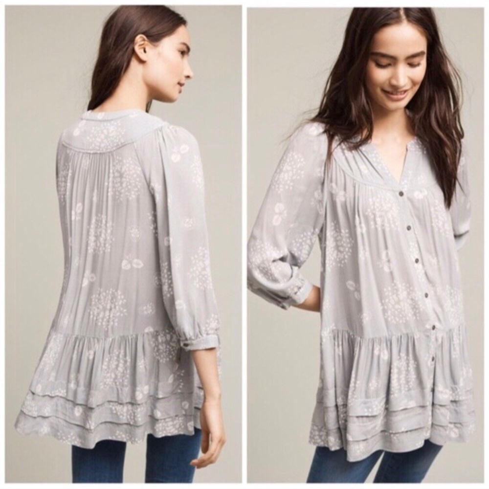 Anthro. Holding Horses Pavin Tunic Blue Sz Small